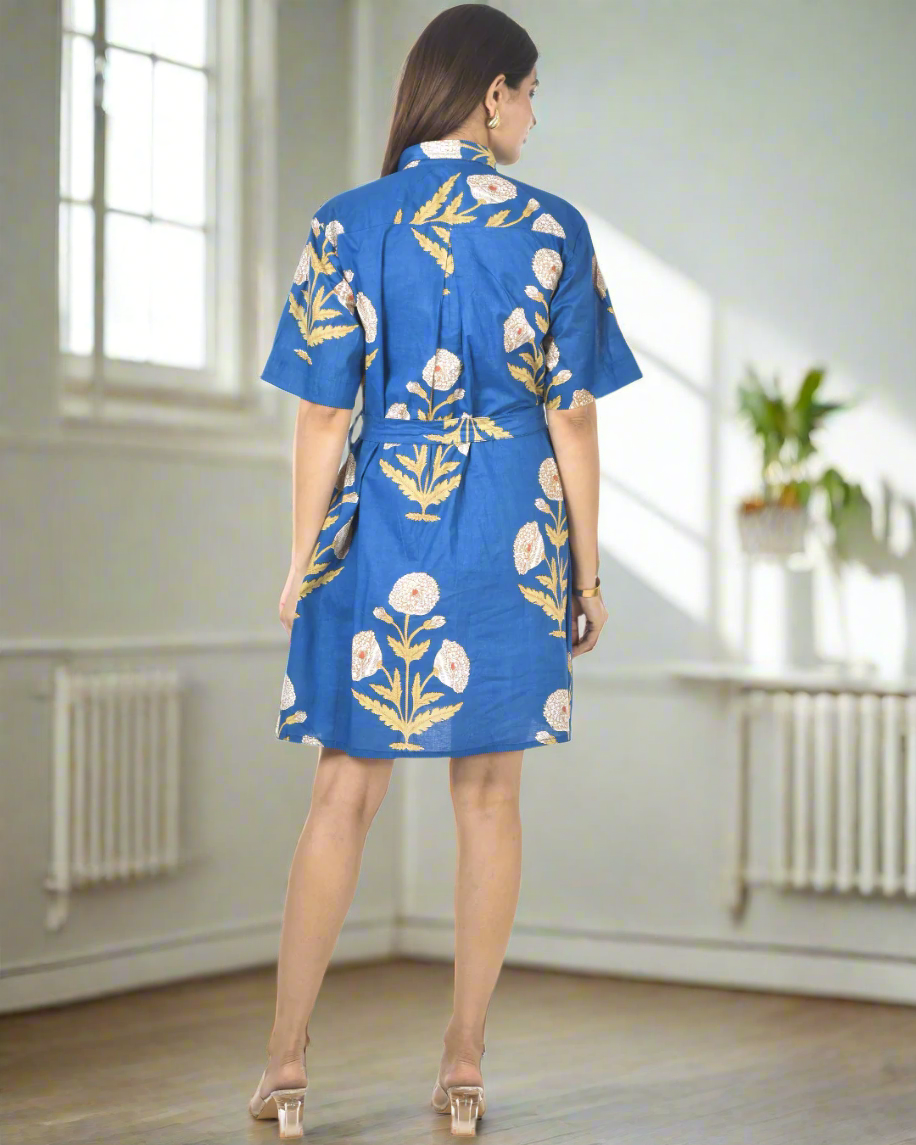 Botanic Blue Mini Dress