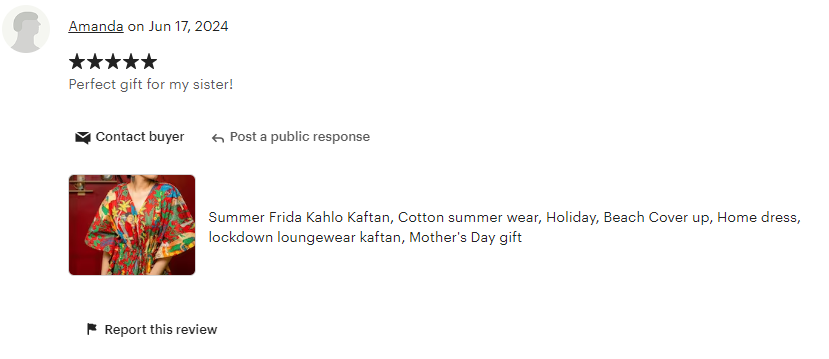 Frida Kahlo Cotton Kaftan in Red
