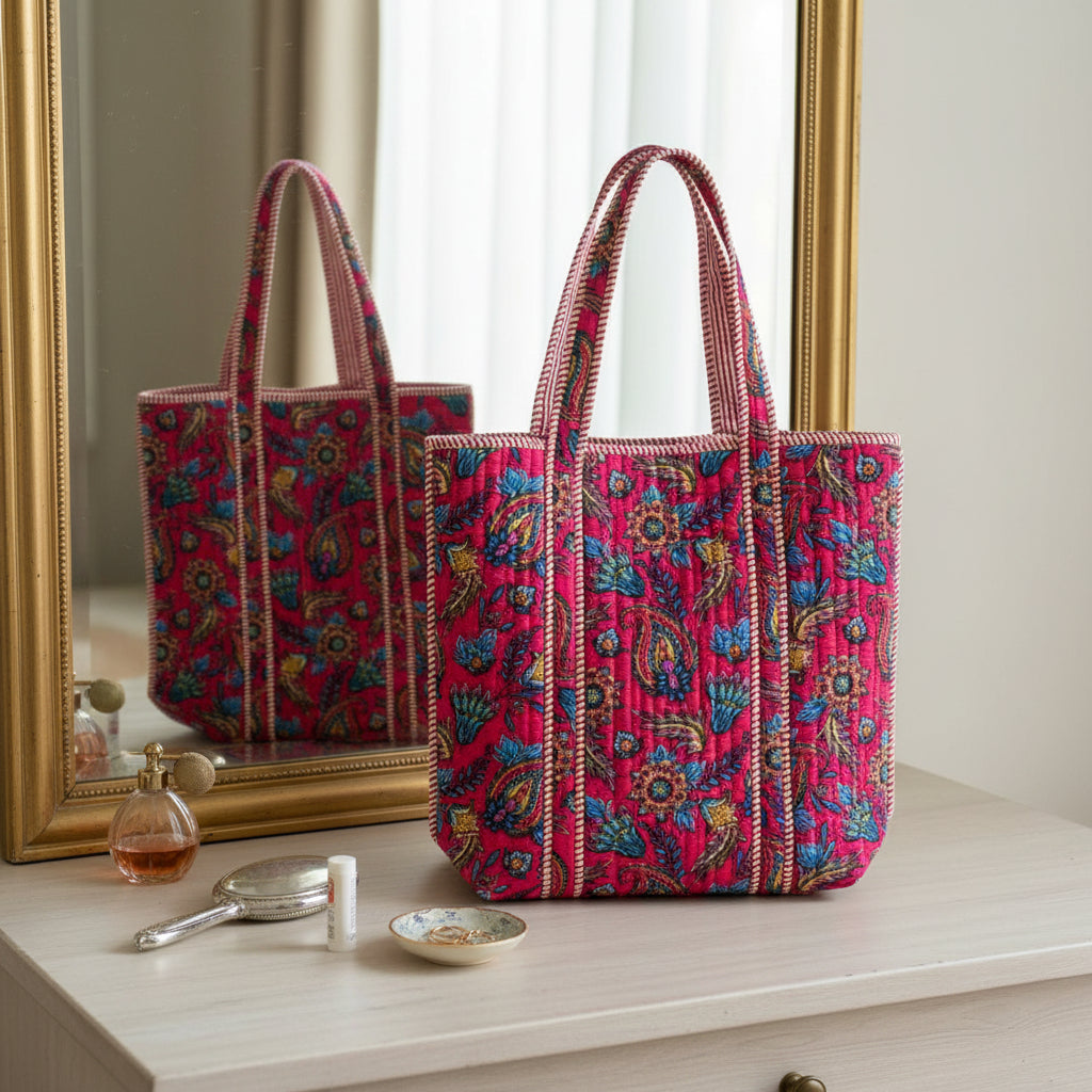 Pink Floral Tote