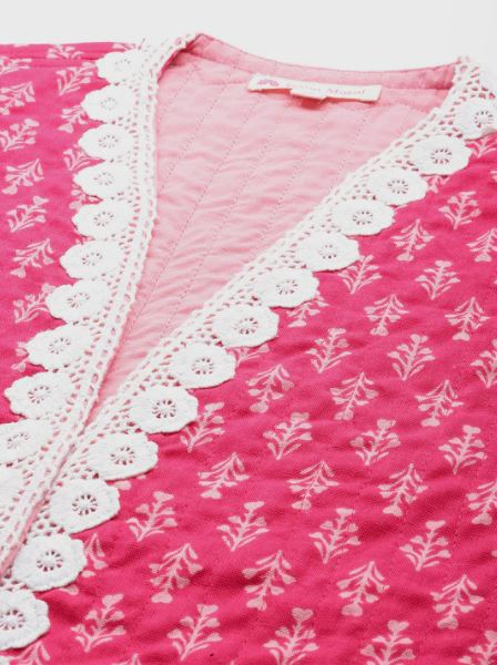 Pink Quilted Jacket Close Up