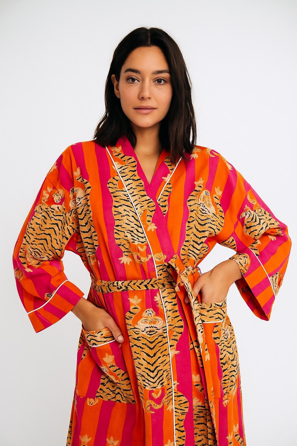 100% Cotton Block Printed Robe