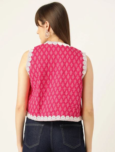 Pink Quilted Jacket Back Side