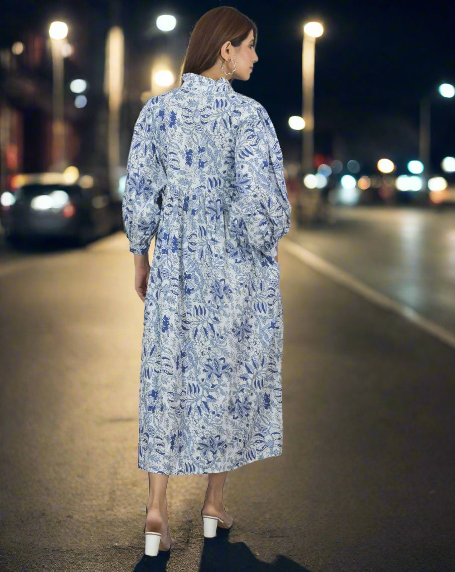 Sky Flower Midi Dress