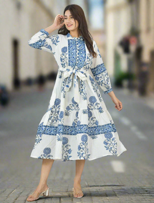 Hand Block Print Midi Dresses