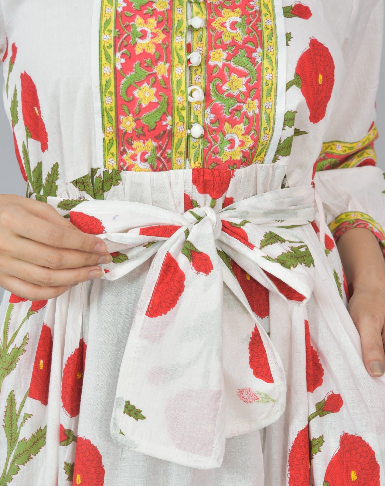 Hand Block Printed Midi Dress