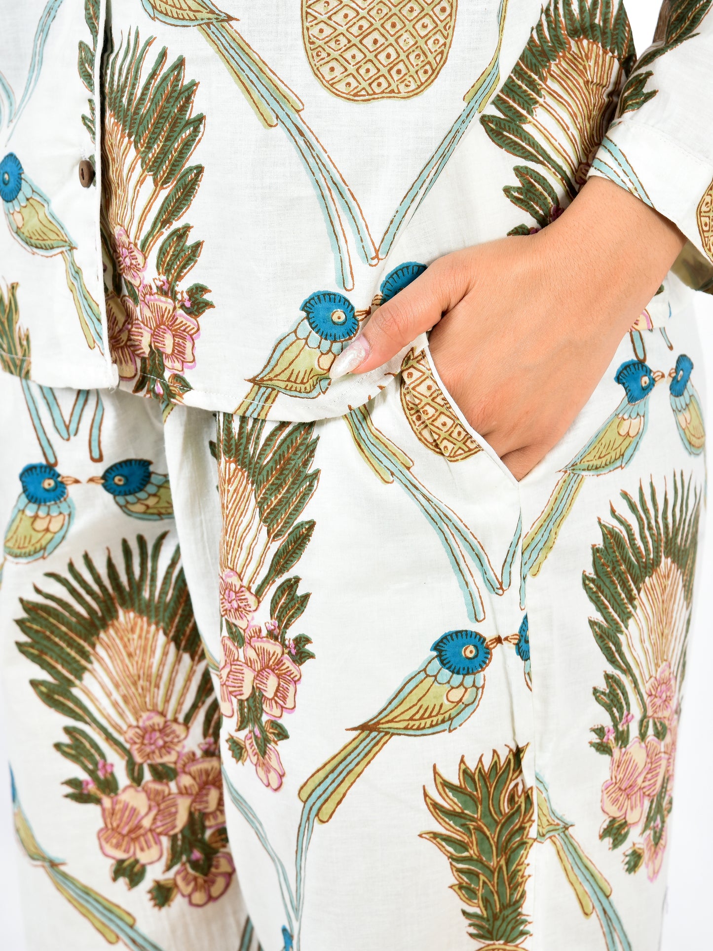 Pine Printed Long PJ Set