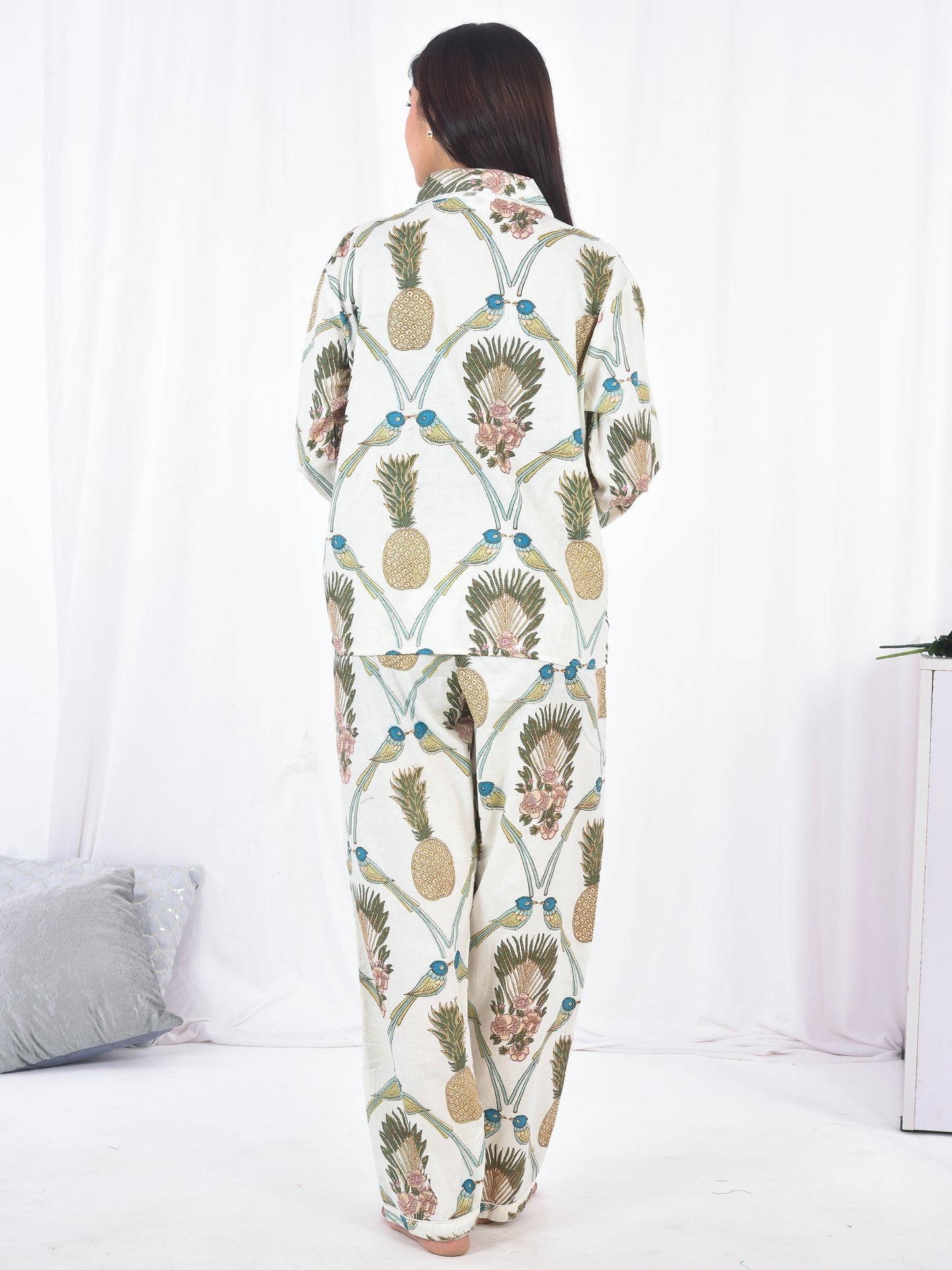 Pine Printed Long PJ Set