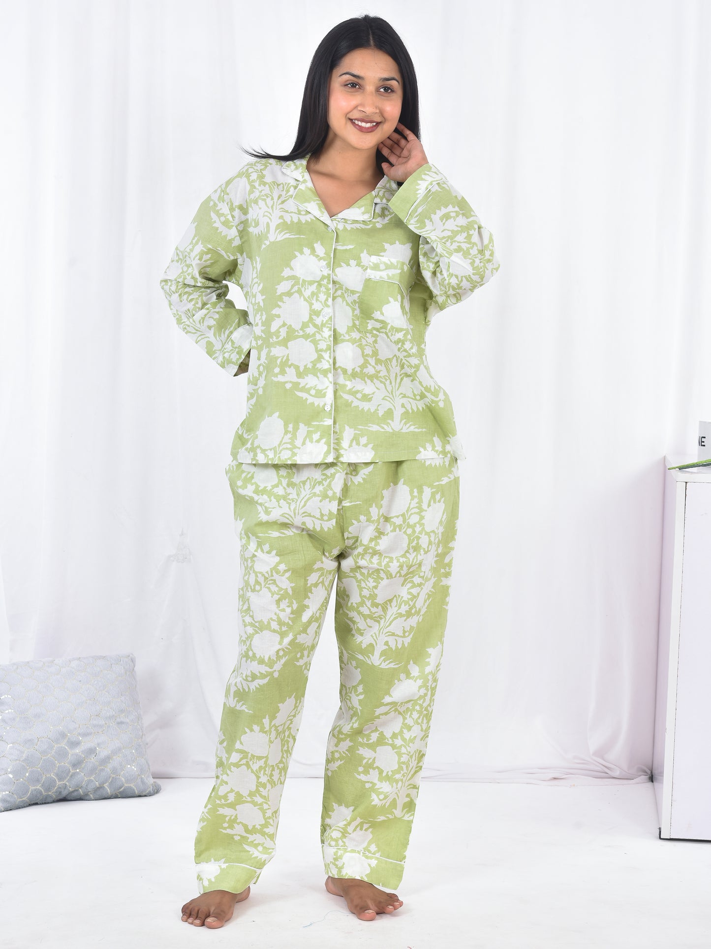 Leafy Green Long PJ Set