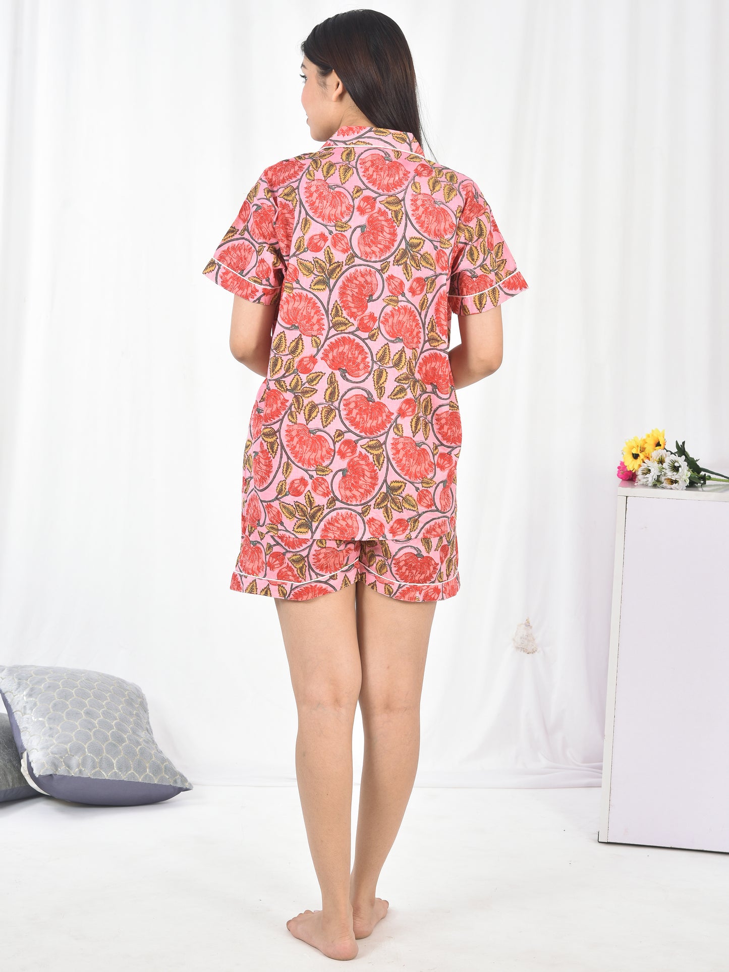 Short PJ Set in Red Florals