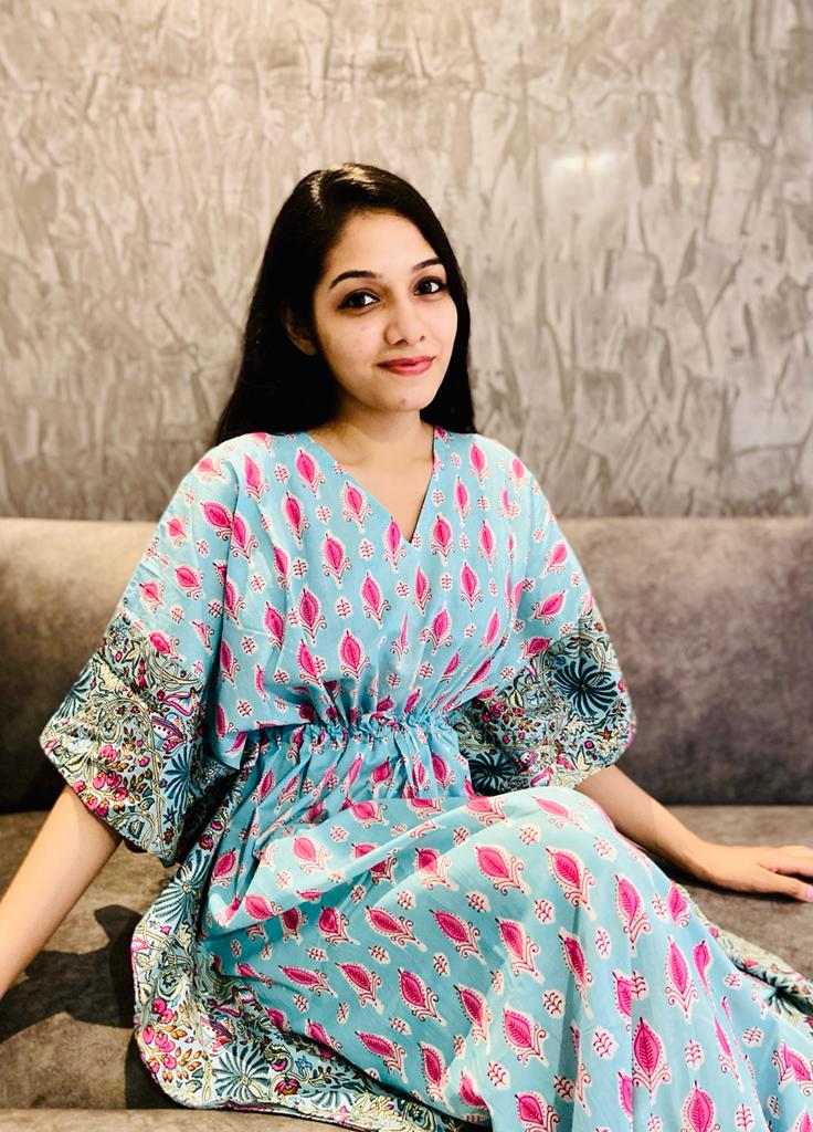 Block Printed Cotton Kaftan