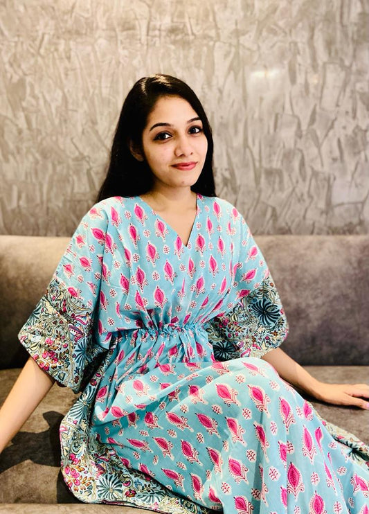 Block Printed Cotton Kaftan