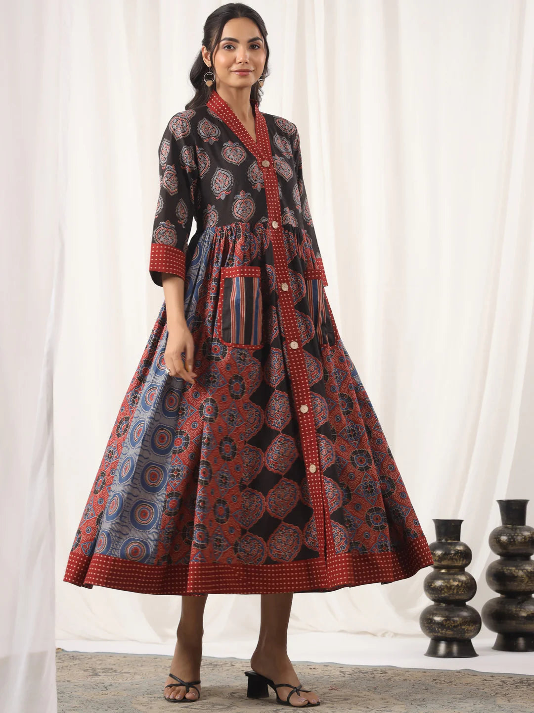 cotton ajrakh dress Inaayat Ajrakh Dress XS