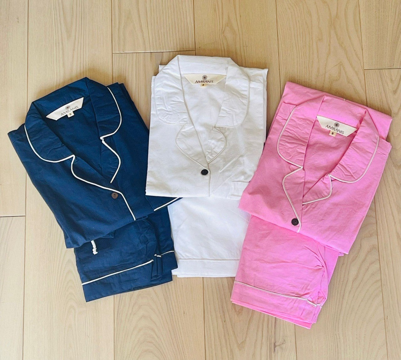 Blue Linen Short PJ Set