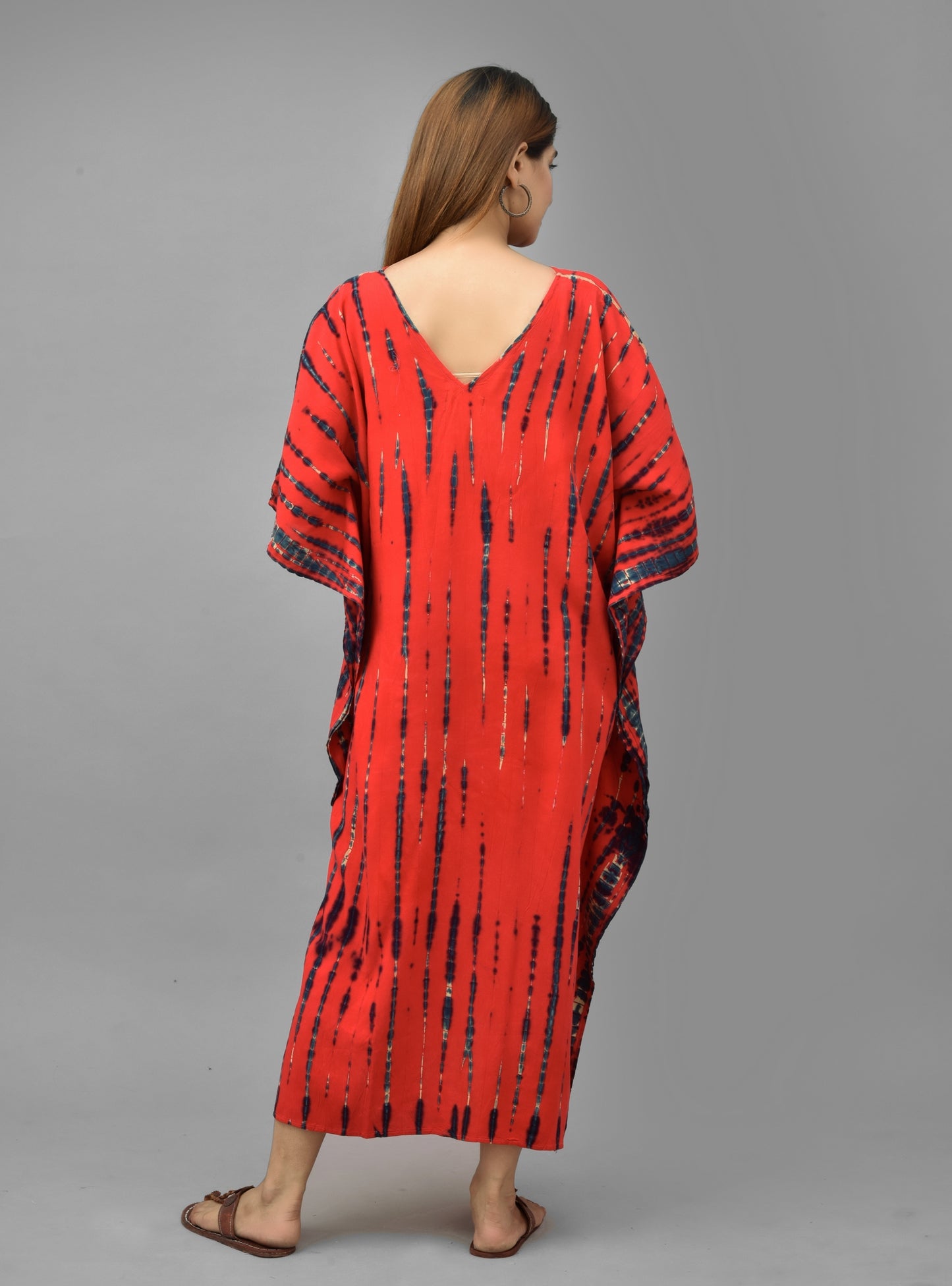 Tie-Dye Maxi Kaftan - Red