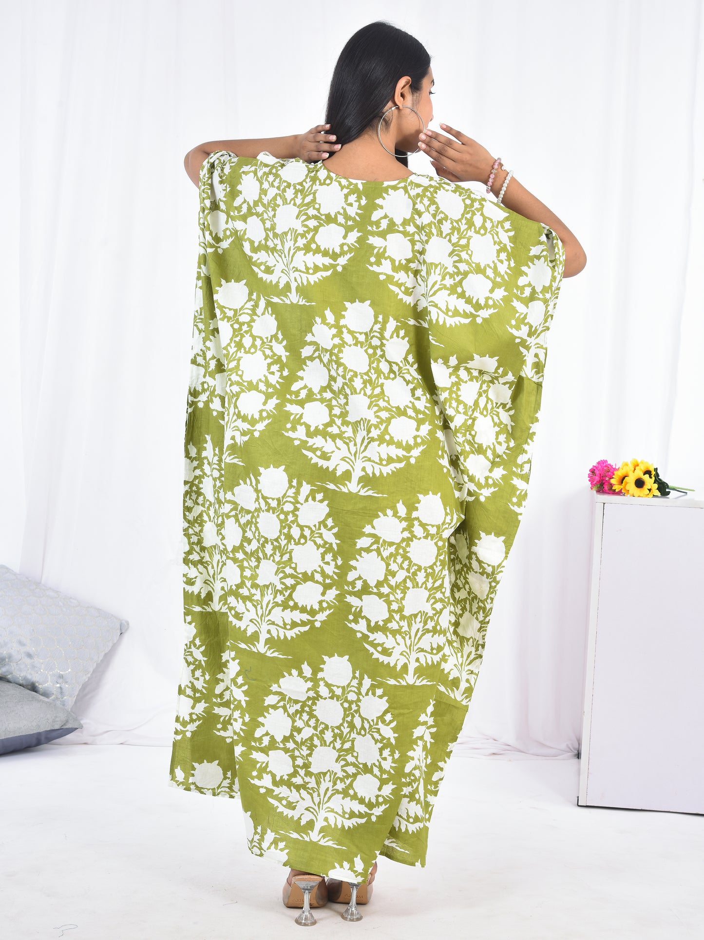 Hand-Block Print Cotton Kaftan