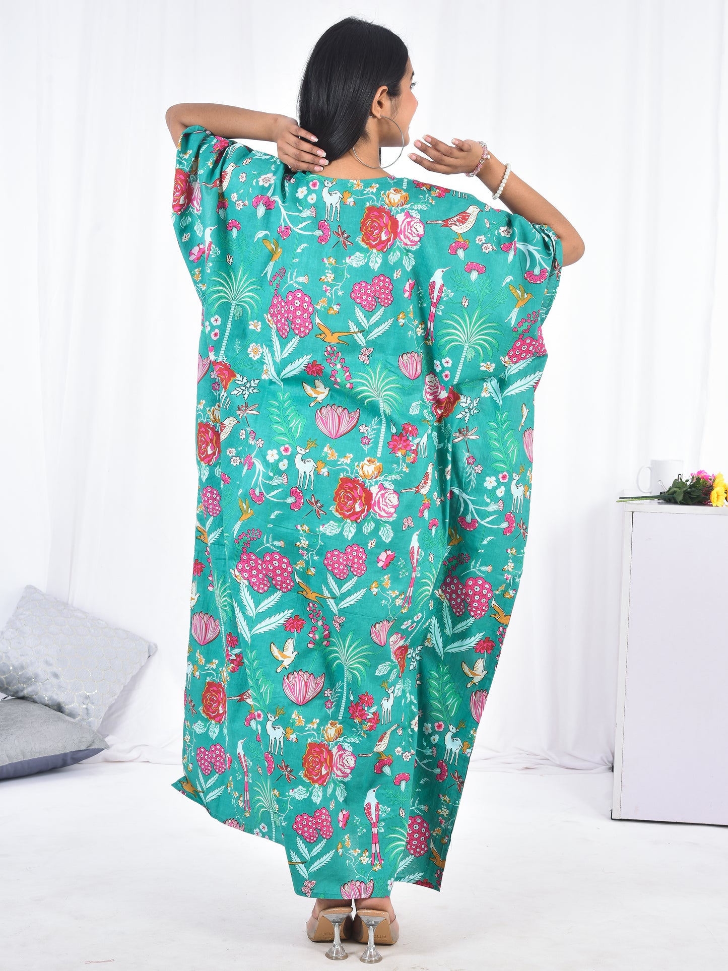 Hand-Block Print Cotton Kaftan