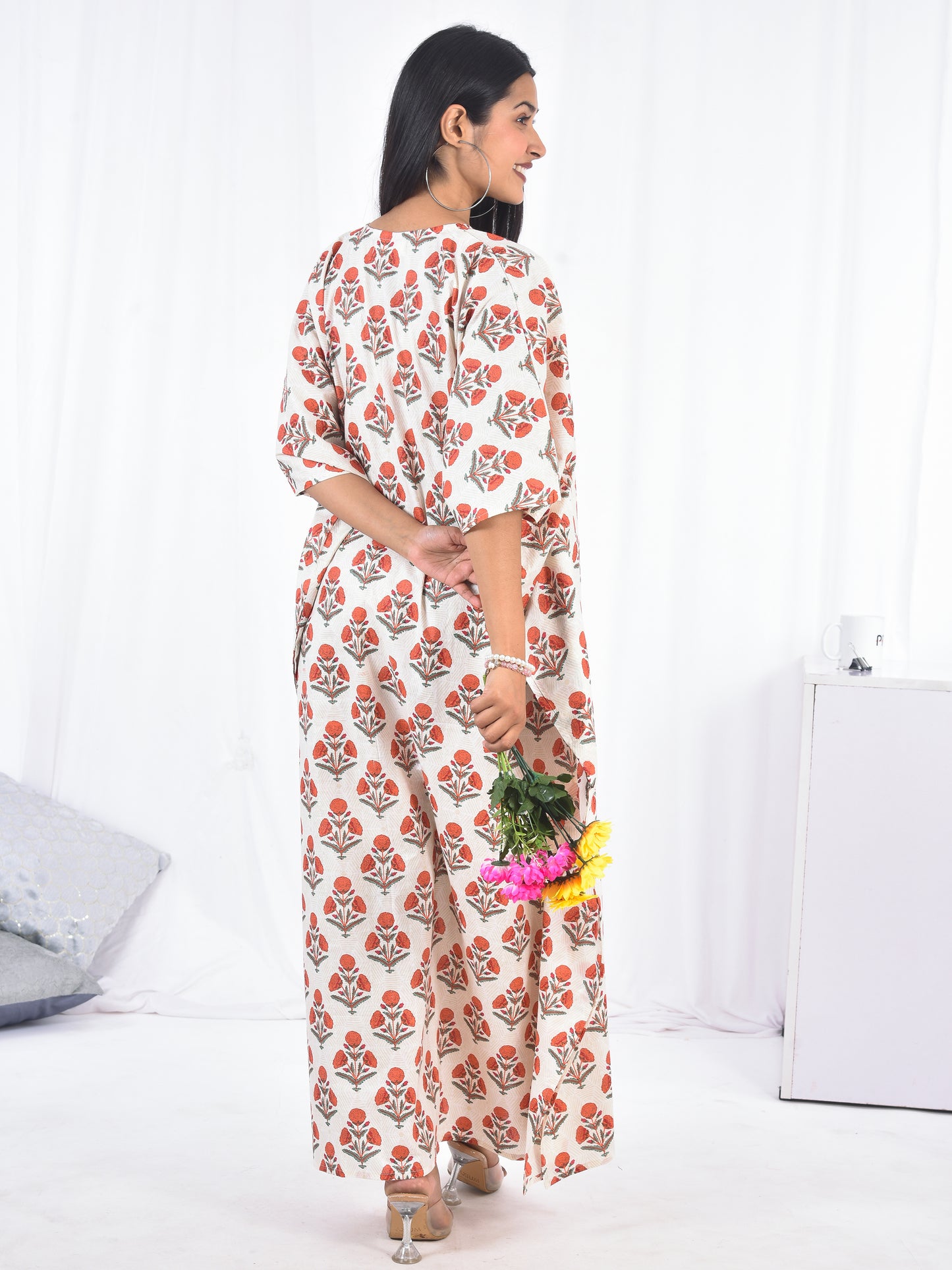Hand-Block Print Cotton Kaftan