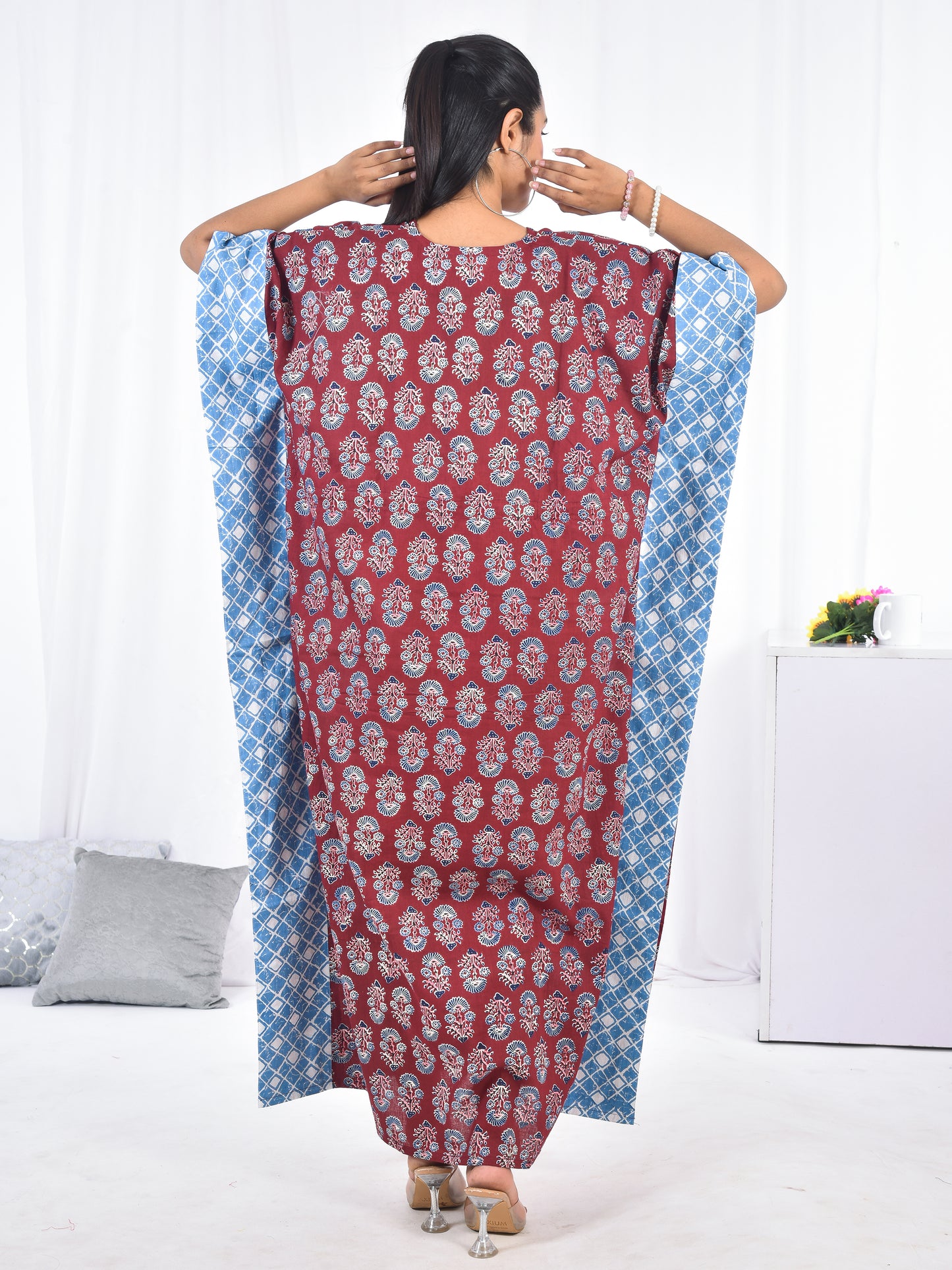 Hand Block Print Cotton Kaftan