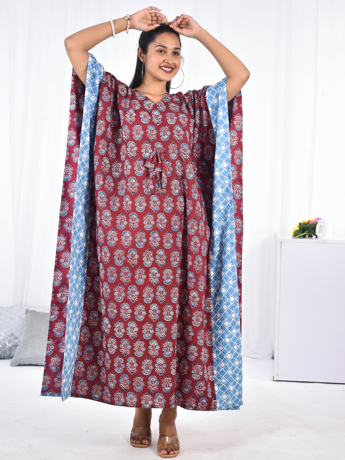 Hand Block Print Cotton Kaftan