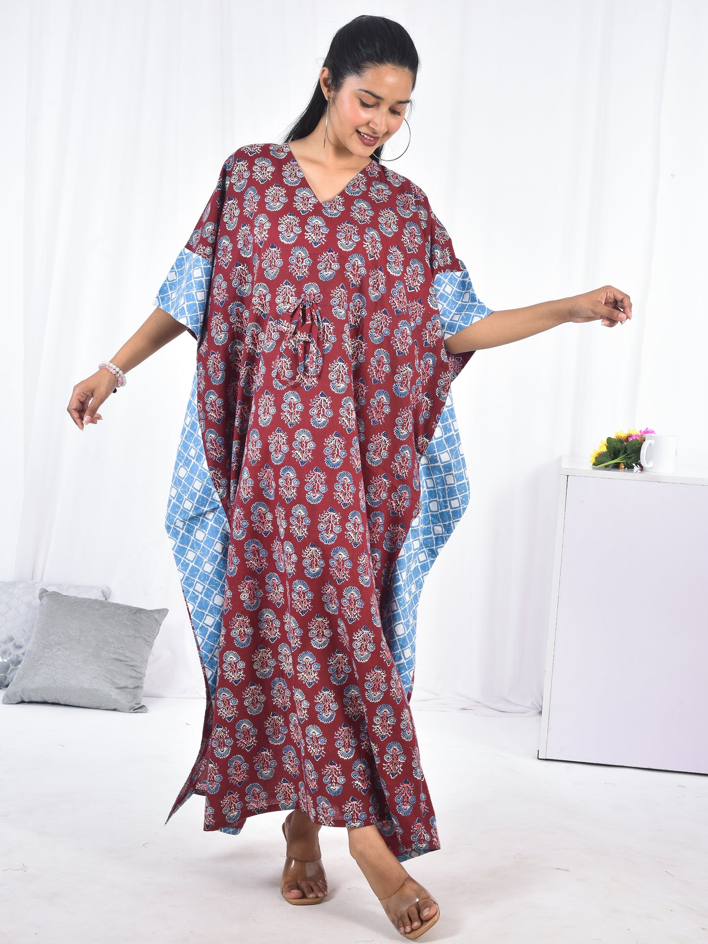 Hand Block Print Cotton Kaftan