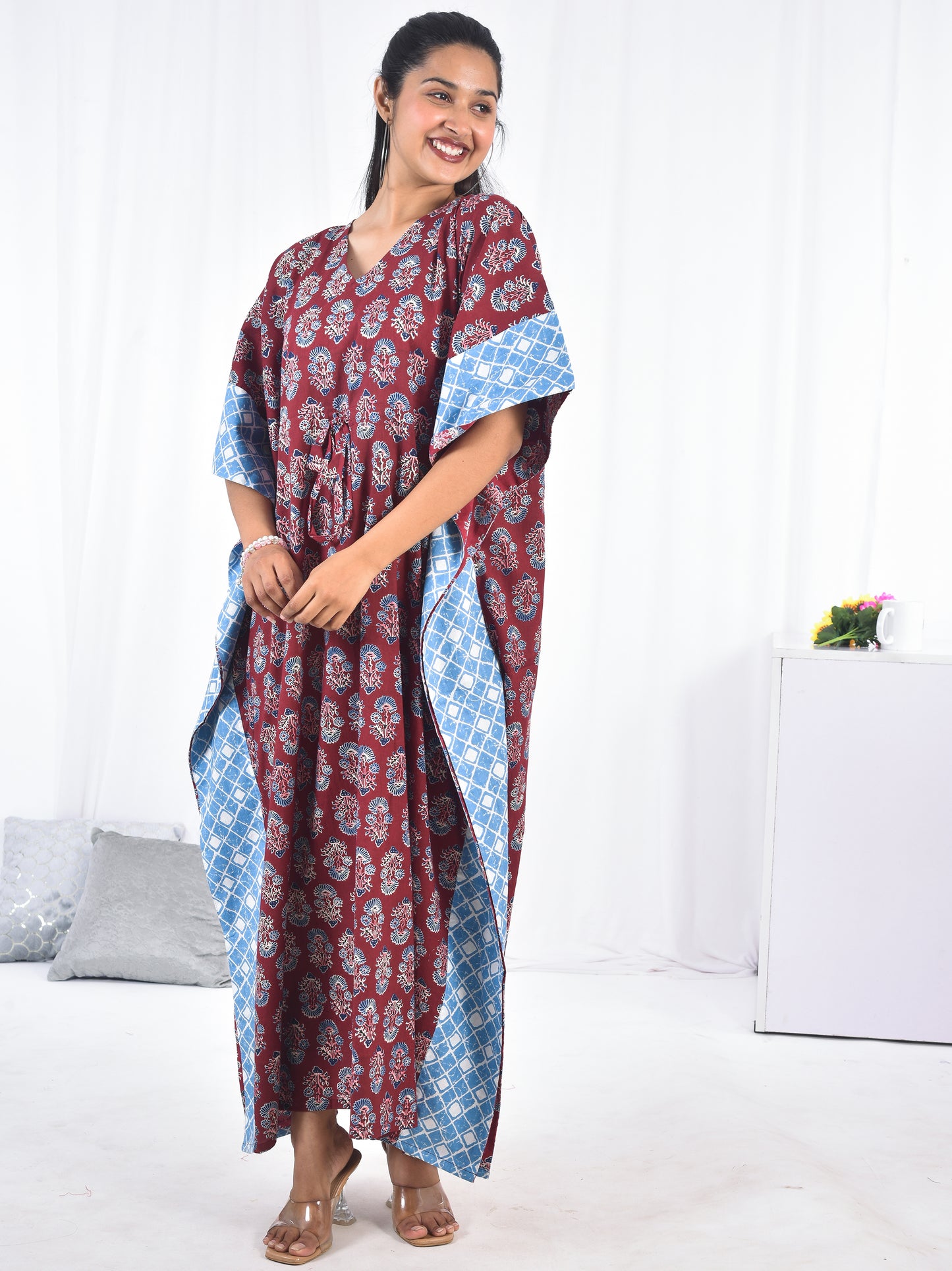 Hand Block Print Cotton Kaftan