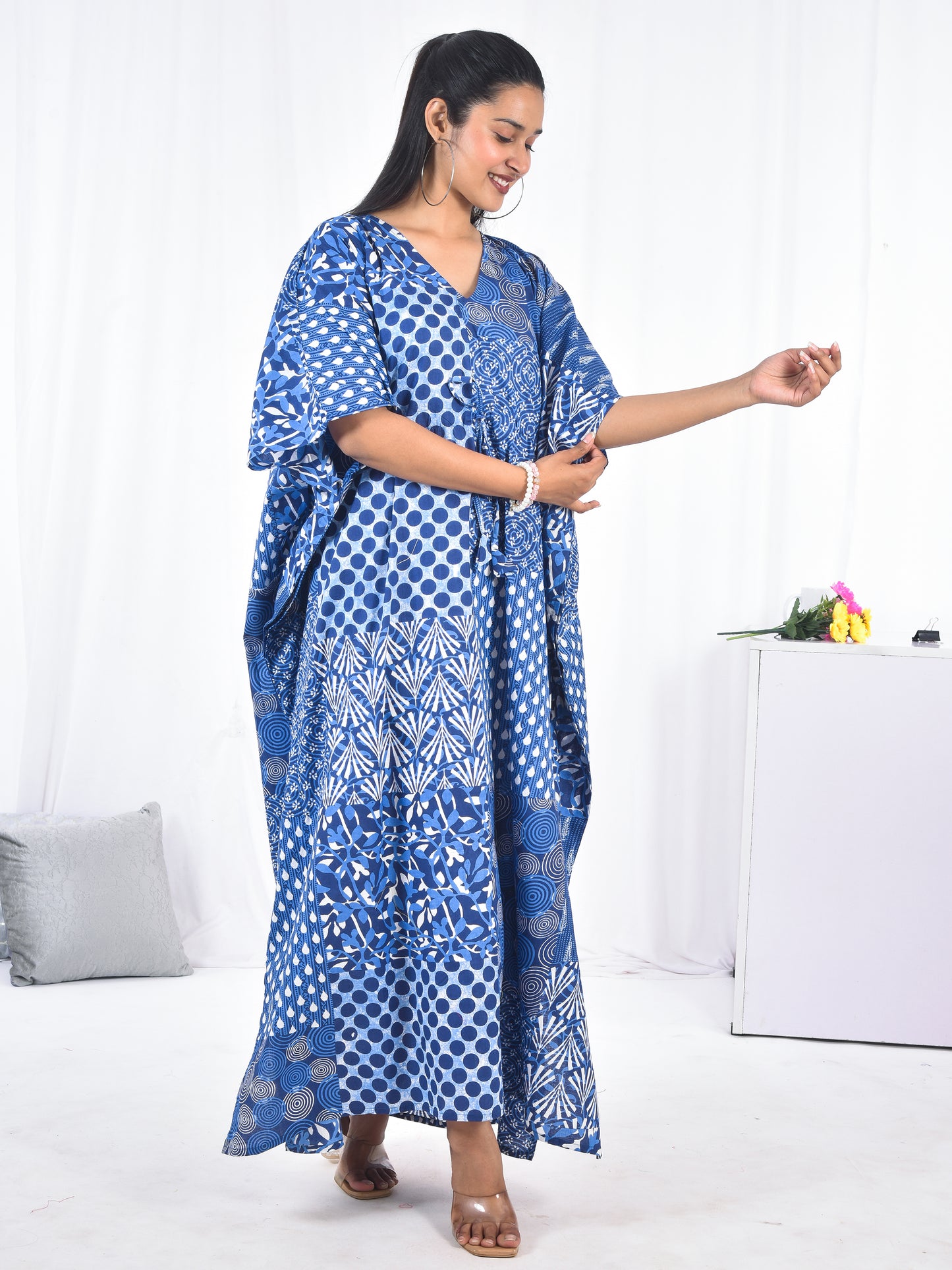 Block Printed Cotton Kaftan