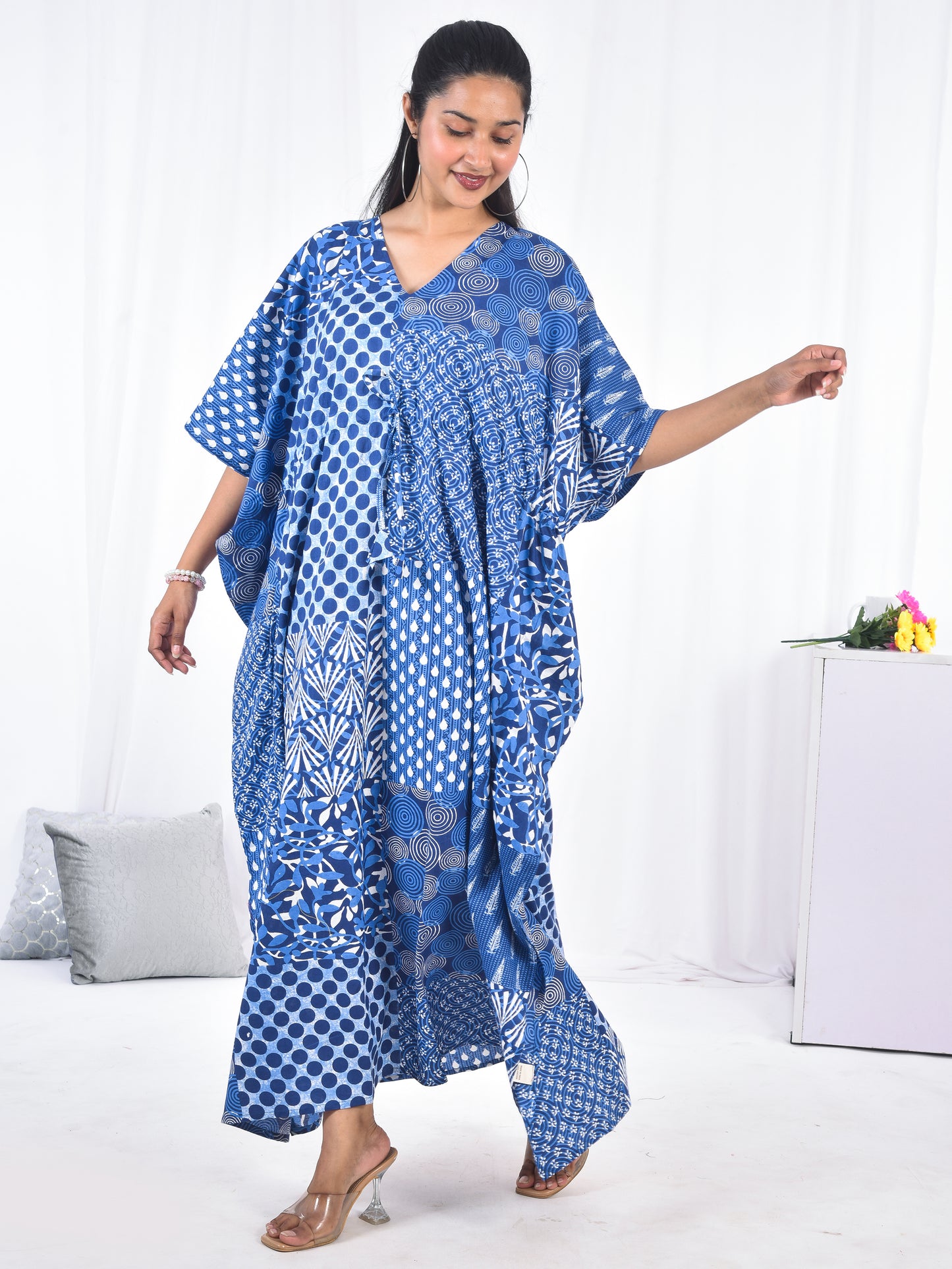 Block Printed Cotton Kaftan