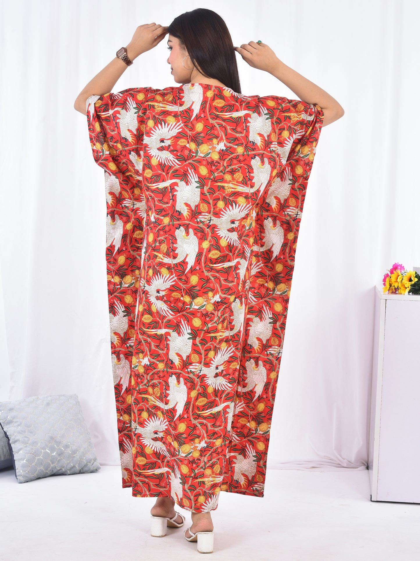 Hand-Block Print Cotton Kaftan