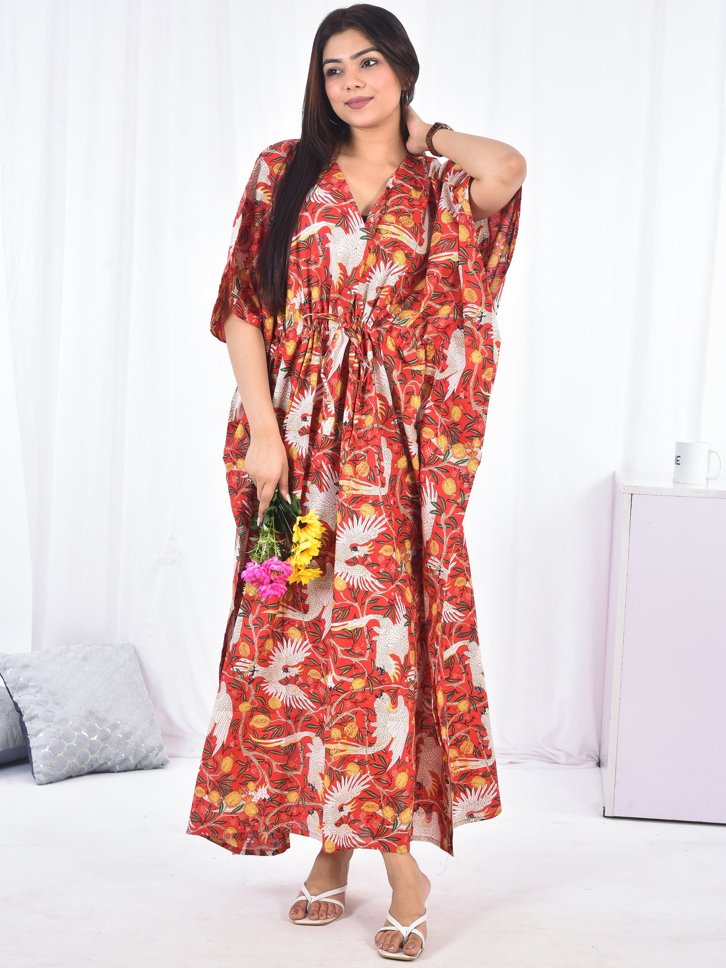 Hand-Block Print Cotton Kaftan