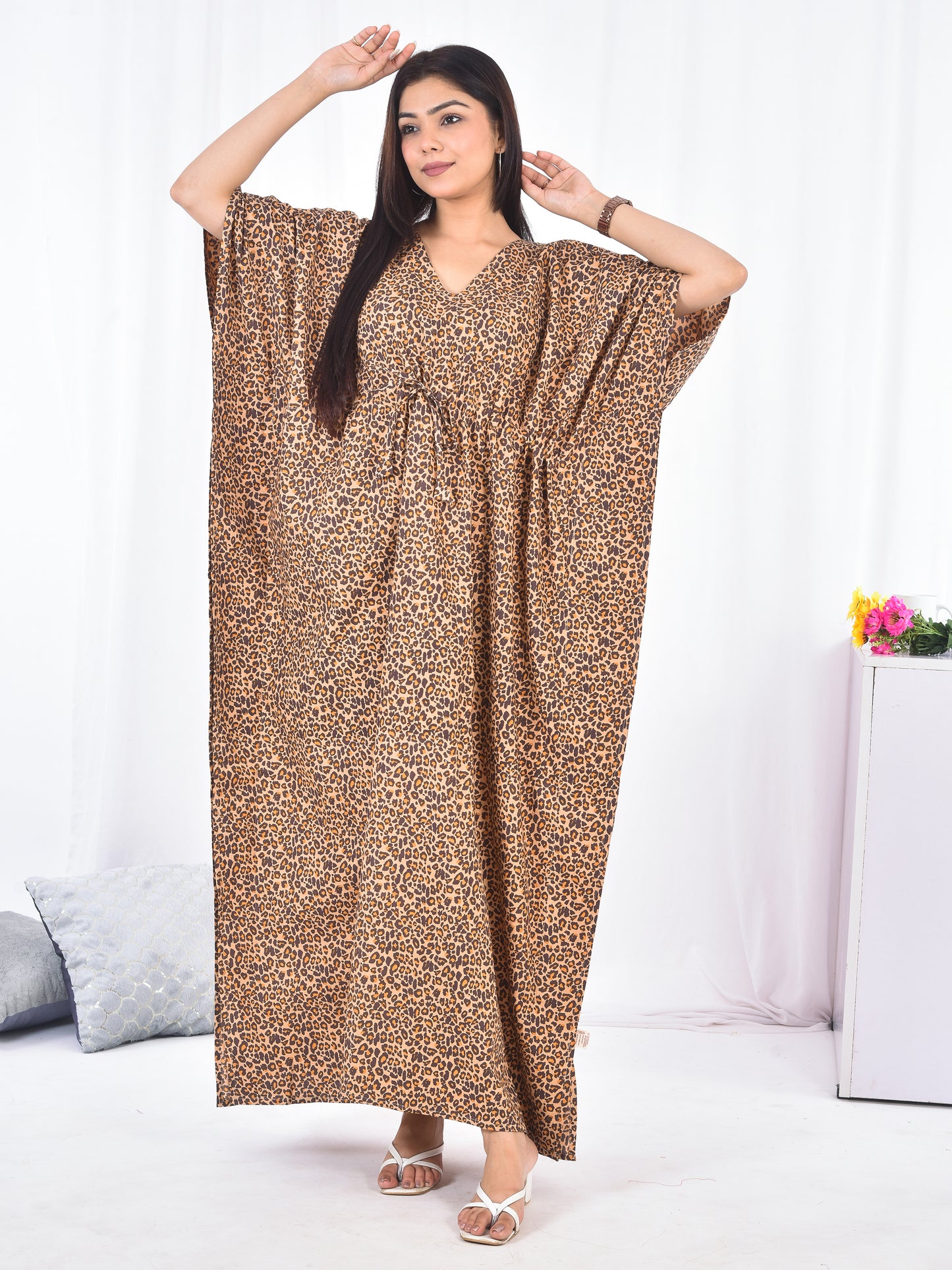 Hand-Block Print Cotton Kaftan