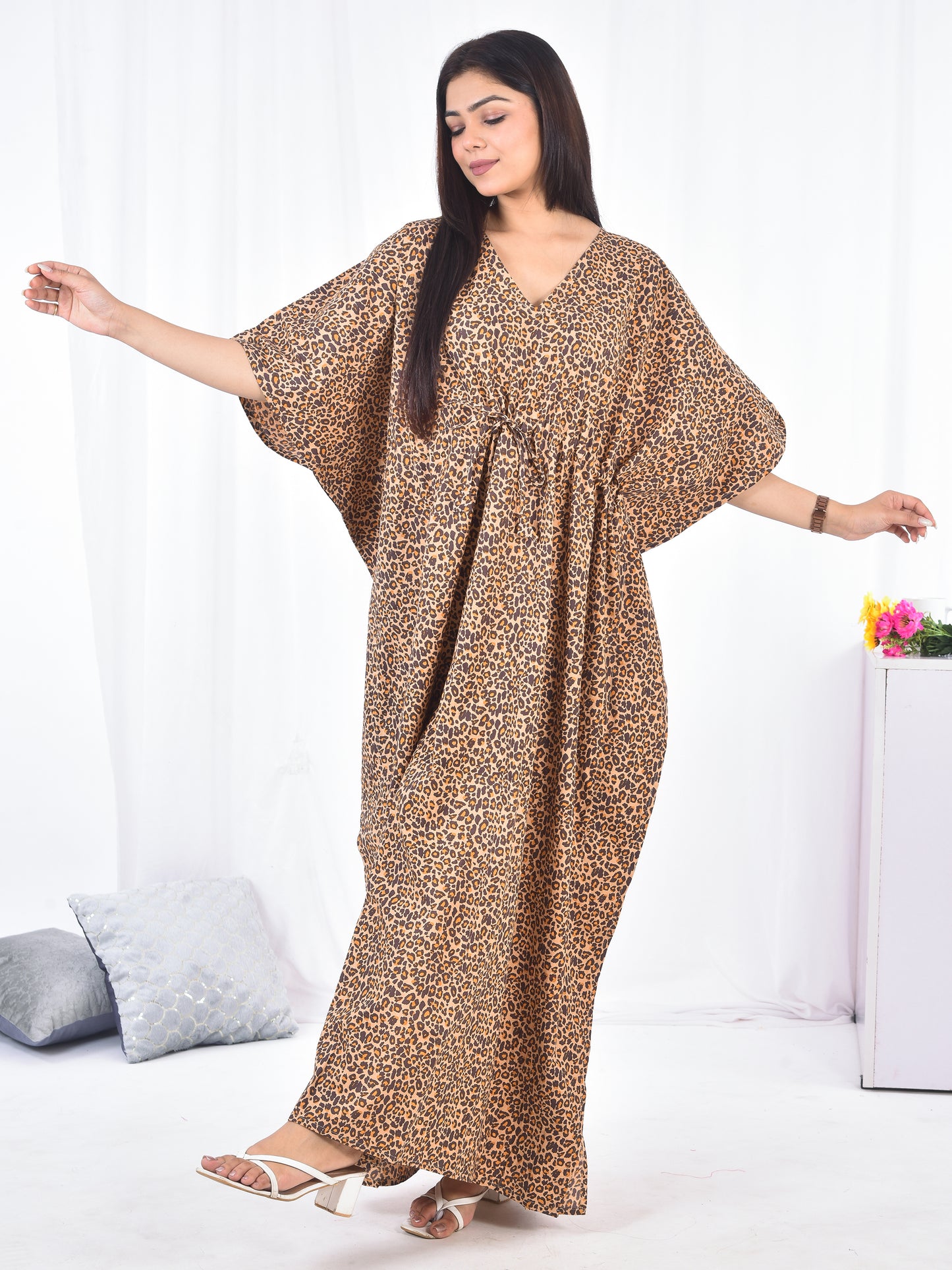 Hand-Block Print Cotton Kaftan