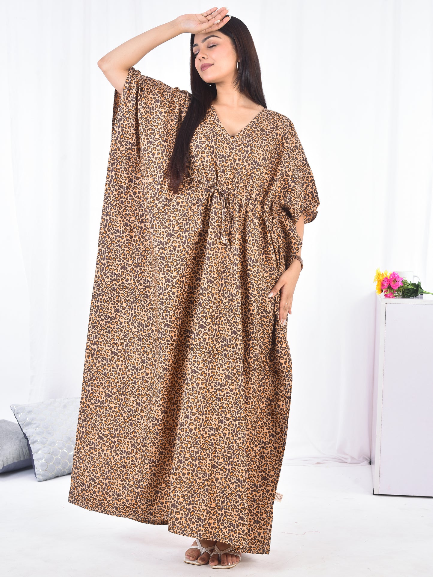 Hand-Block Print Cotton Kaftan