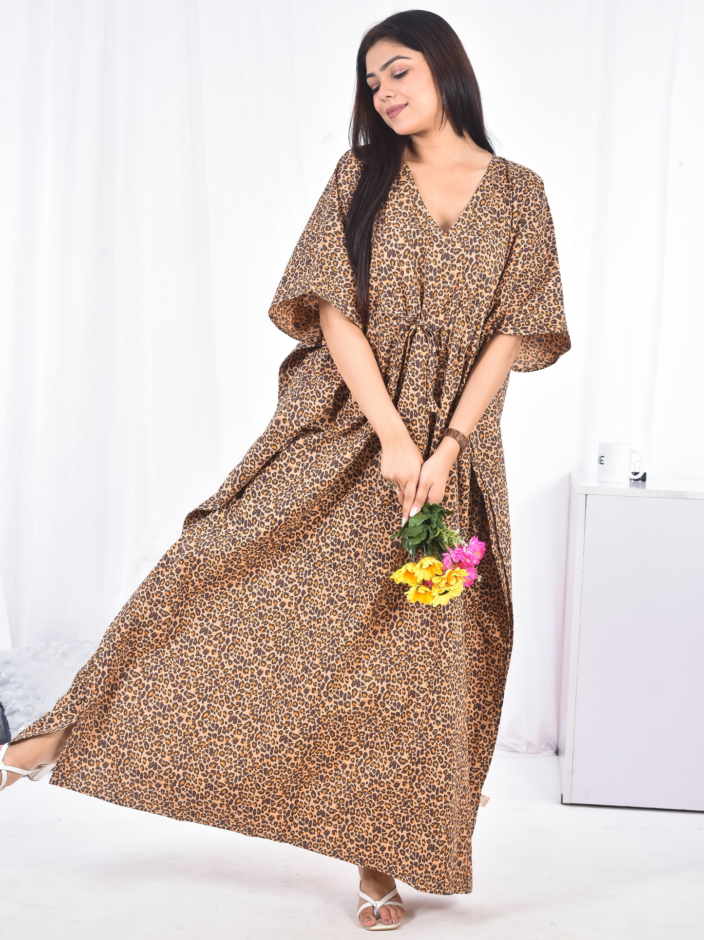 Hand-Block Print Cotton Kaftan