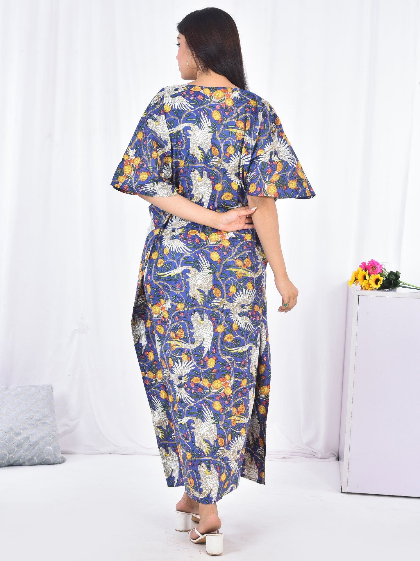 Hand-Block Print Cotton Kaftan