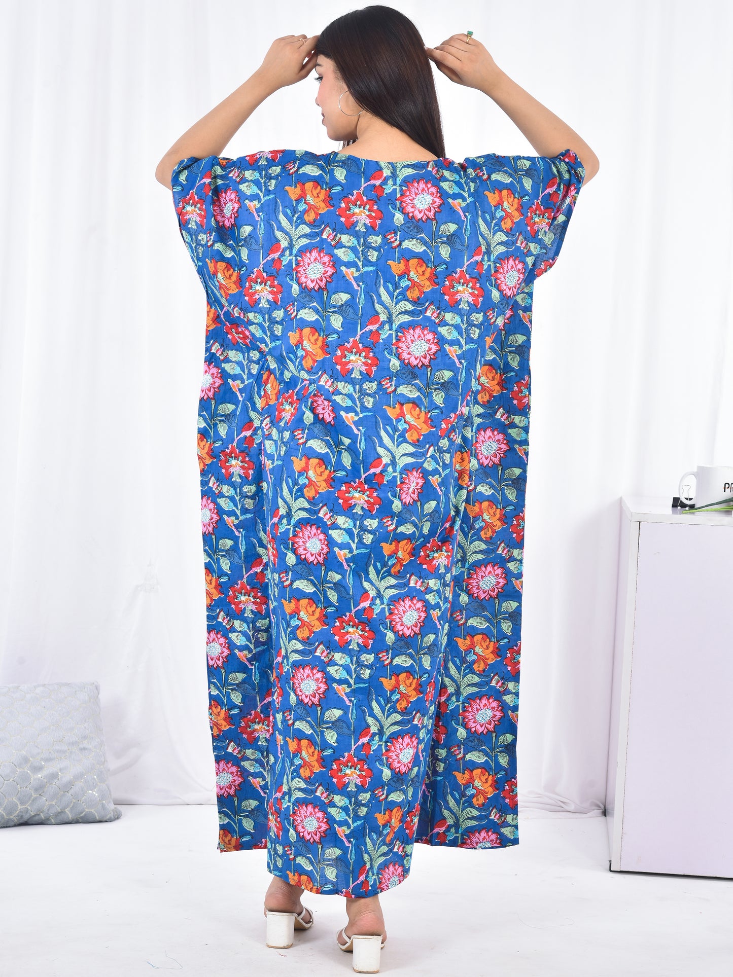 Hand-Block Print Cotton Kaftan