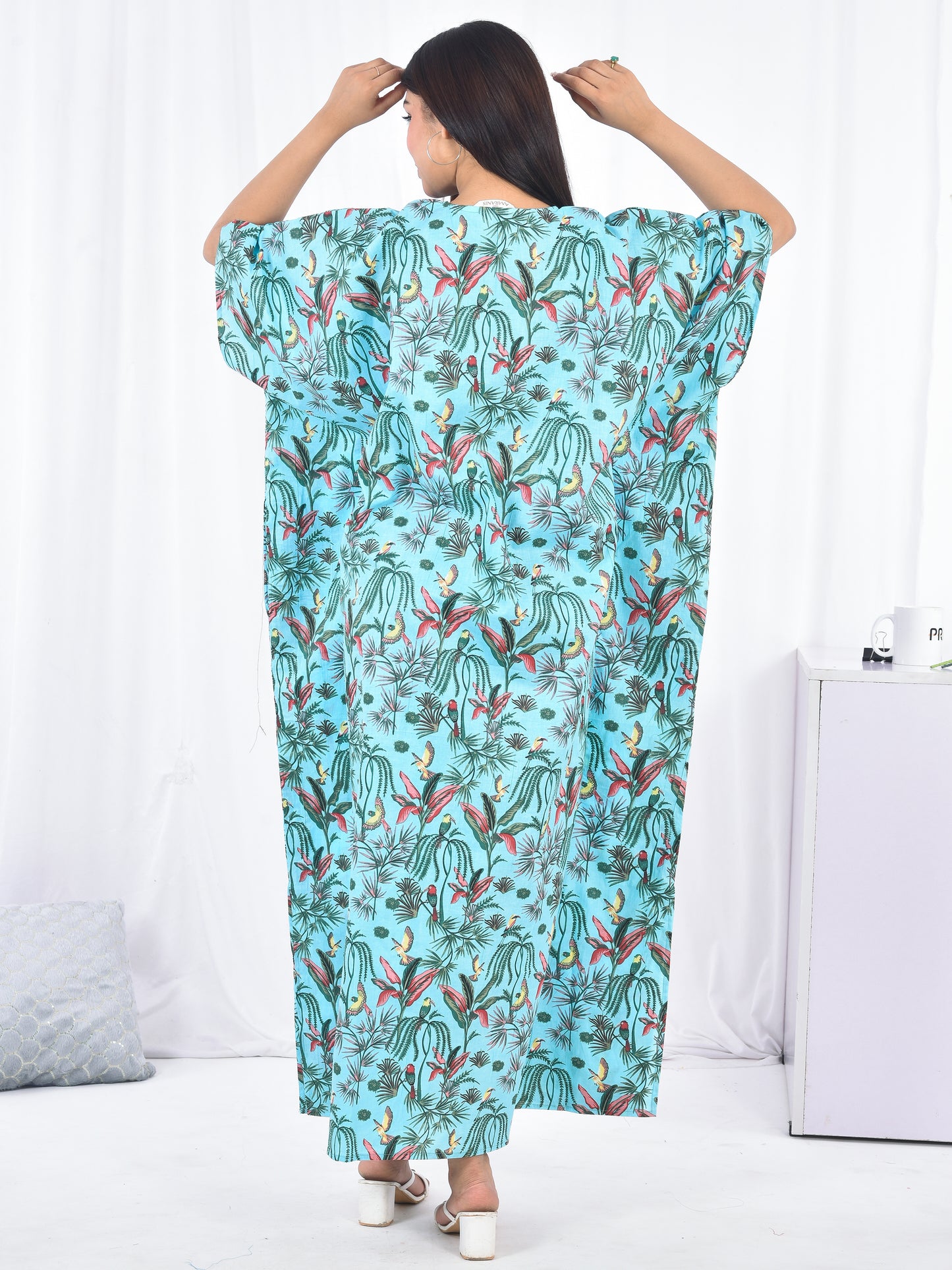 Hand-Block Print Cotton Kaftan