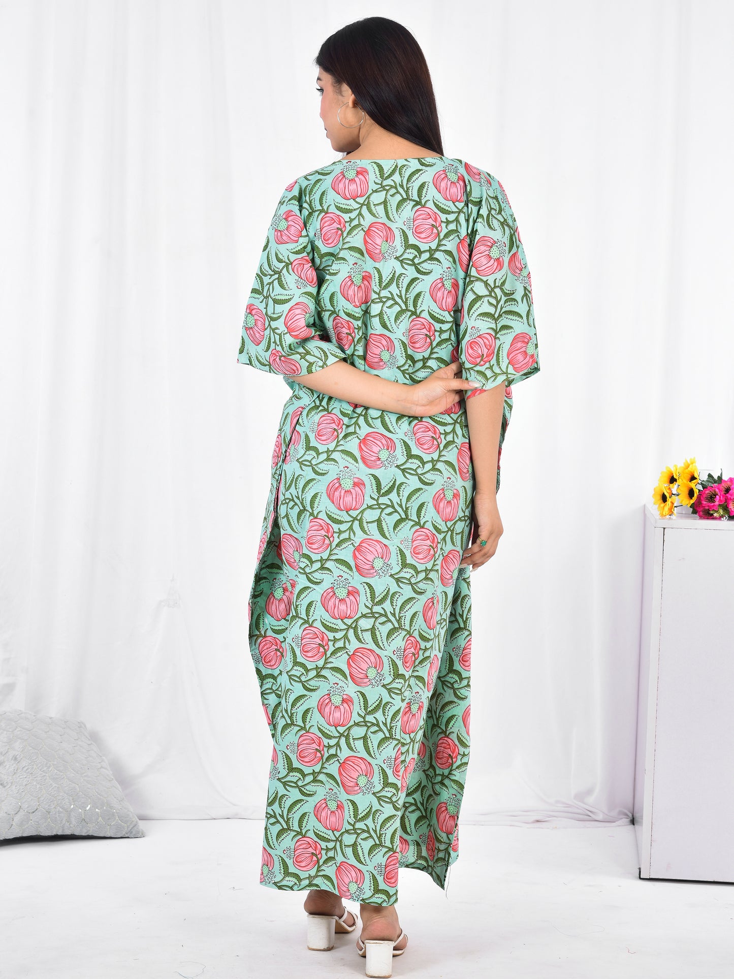 Hand-Block Print Cotton Kaftan