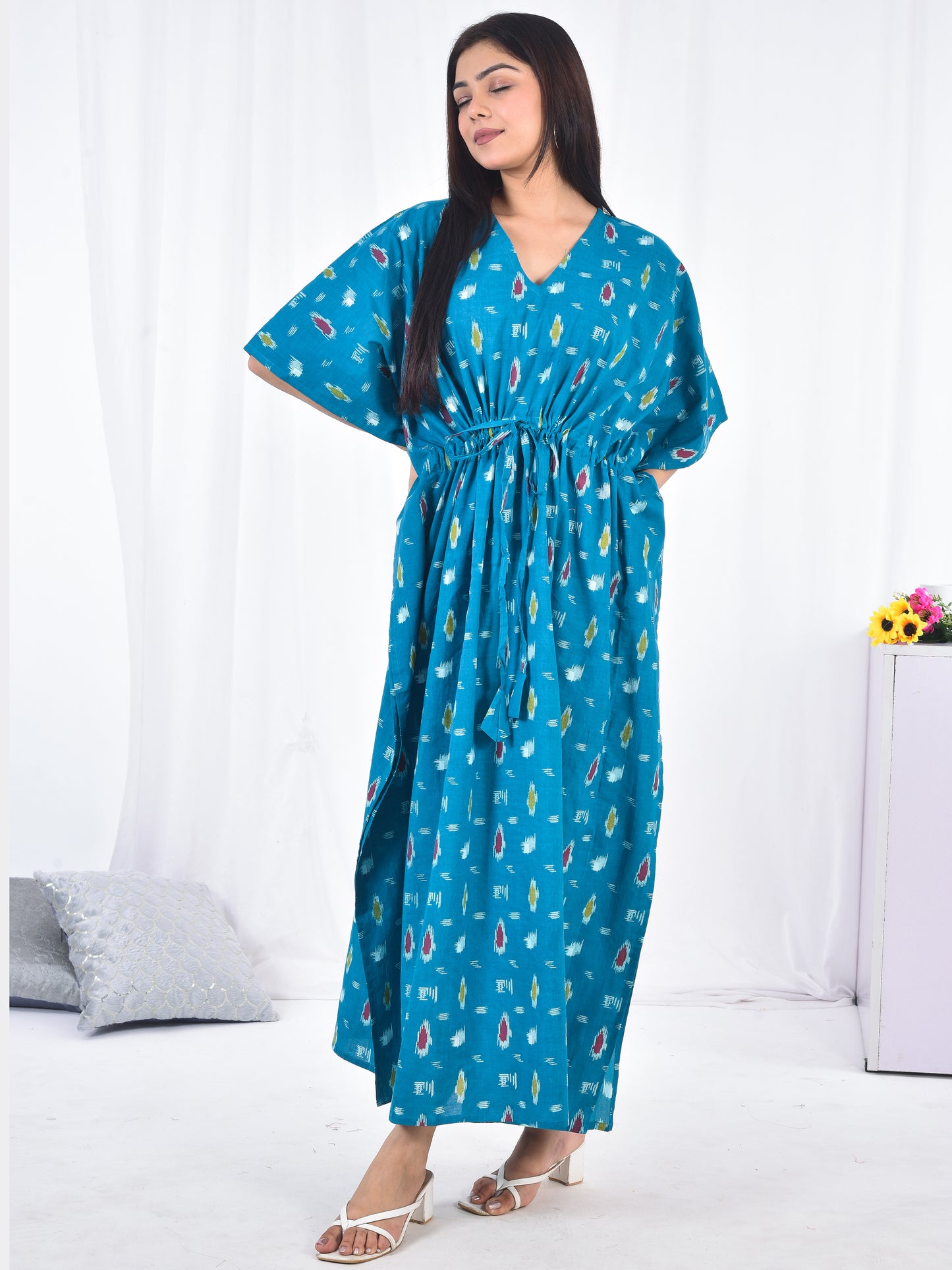 Hand-Block Print Cotton Kaftan