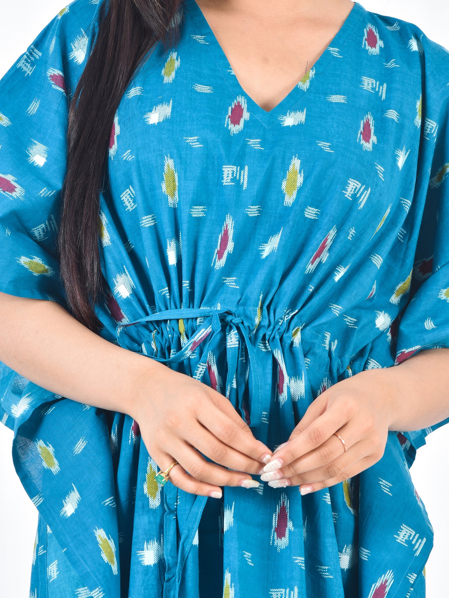 Hand-Block Print Cotton Kaftan