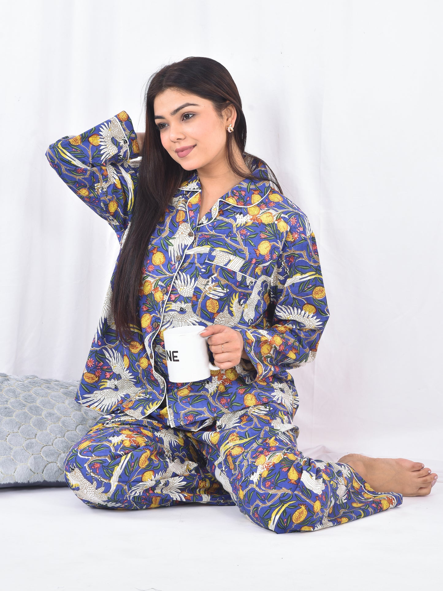 Long PJ Set in Wild Blue