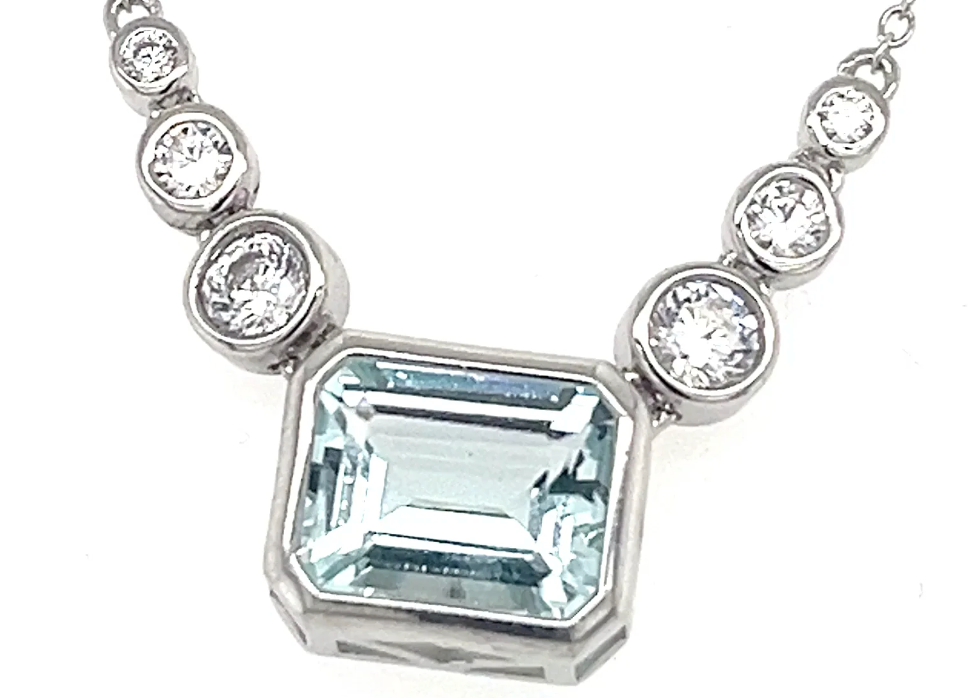 3.75 Carat Aquamarine Necklace: A Timeless Beauty (PJC31631N)