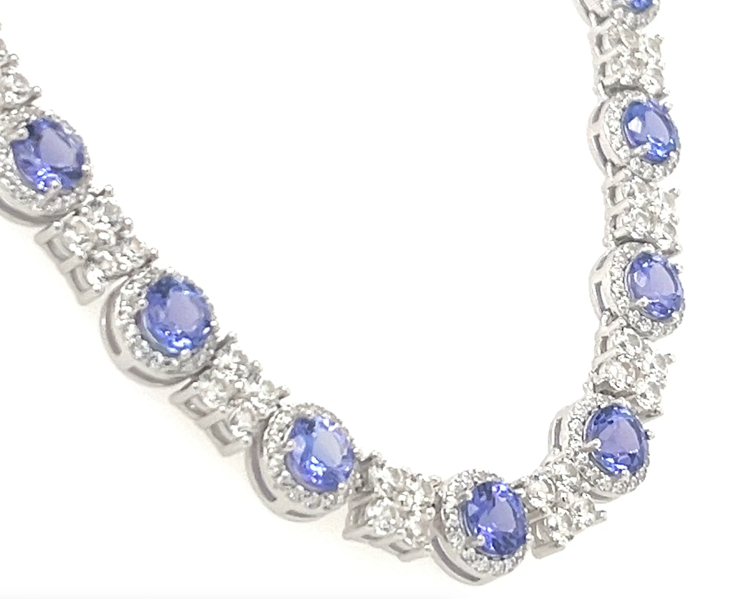 11.49 Carats of Tanzanite: A Dazzling Necklace (PJC32774N)