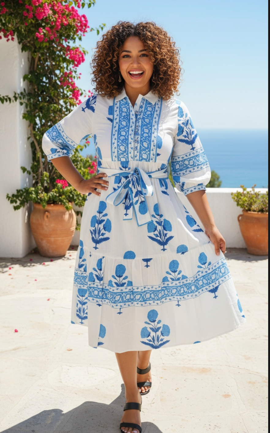 Gulaabi Hawa Block Printed Cotton Dress