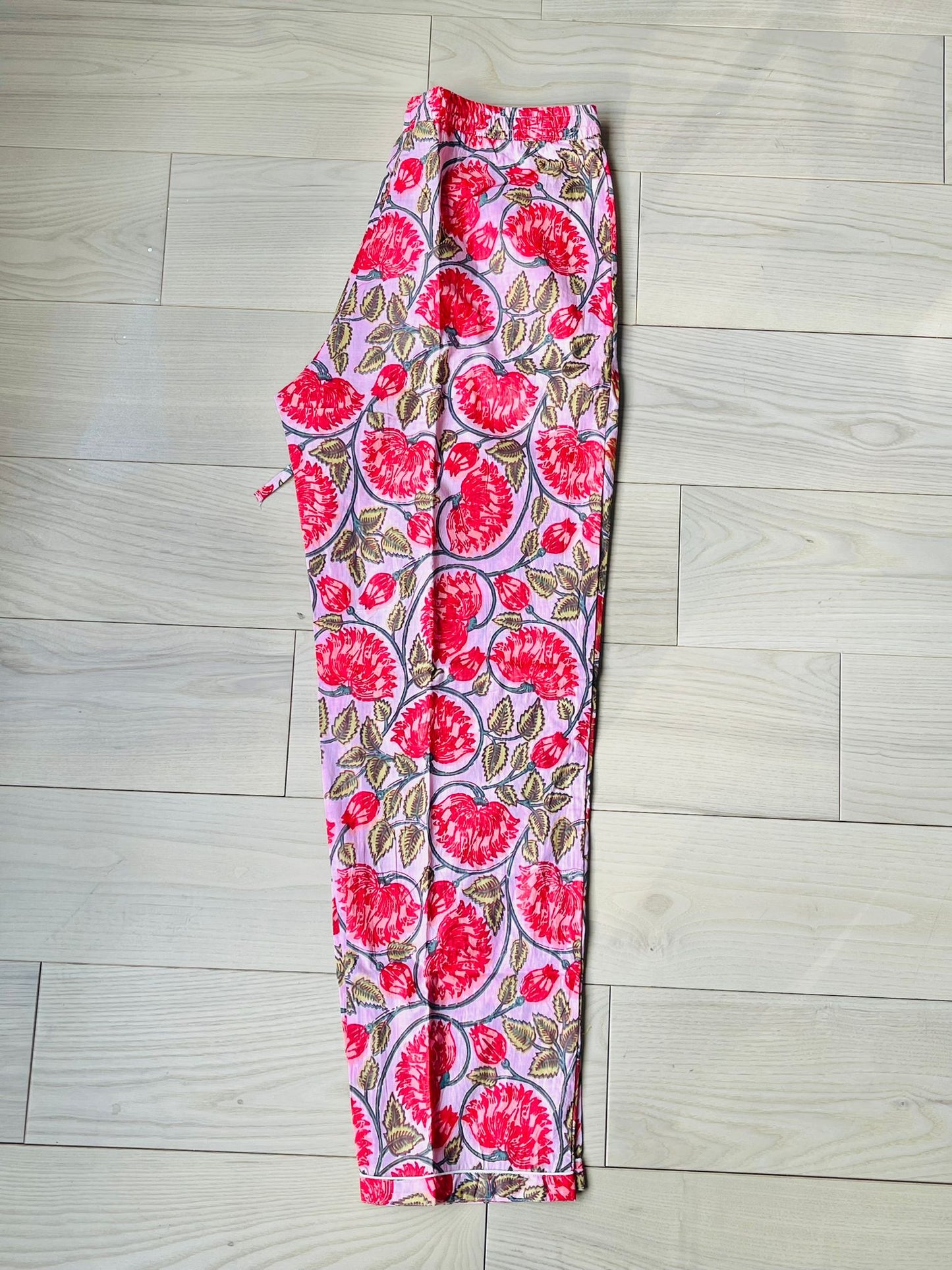 Long PJ Set in Red Floral