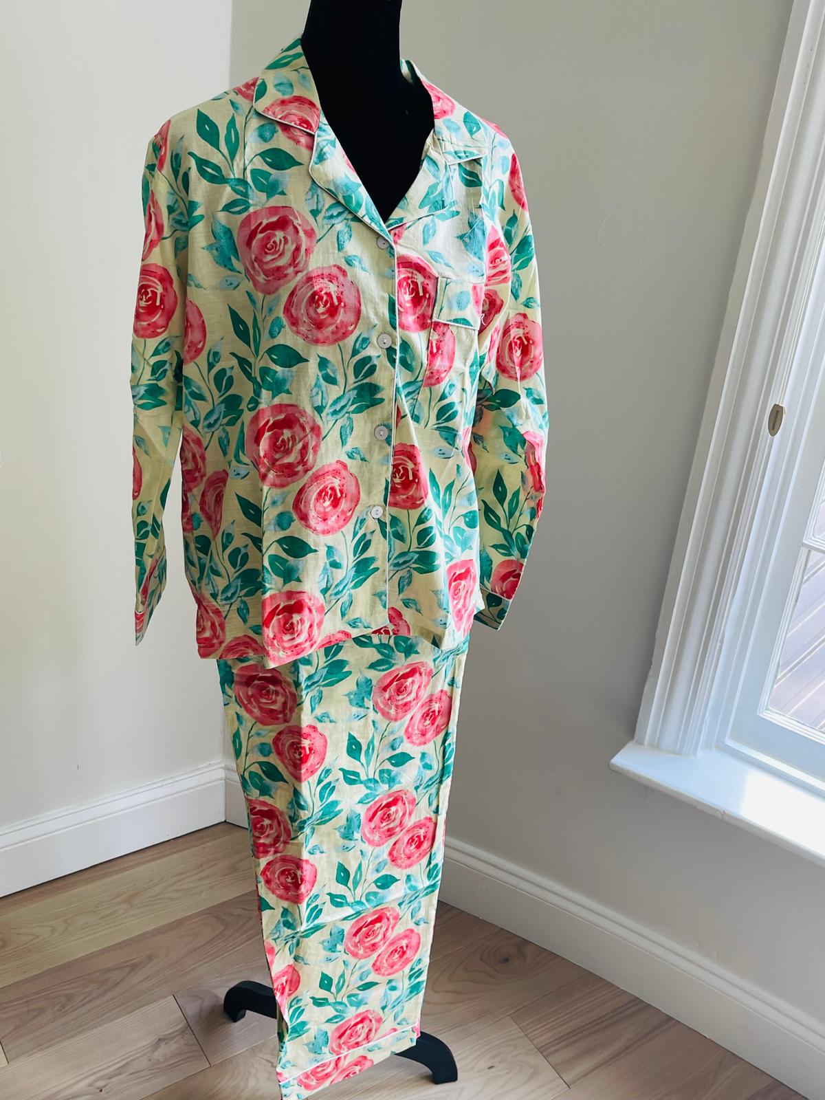 Long Pajama Set in Pink Hermosa