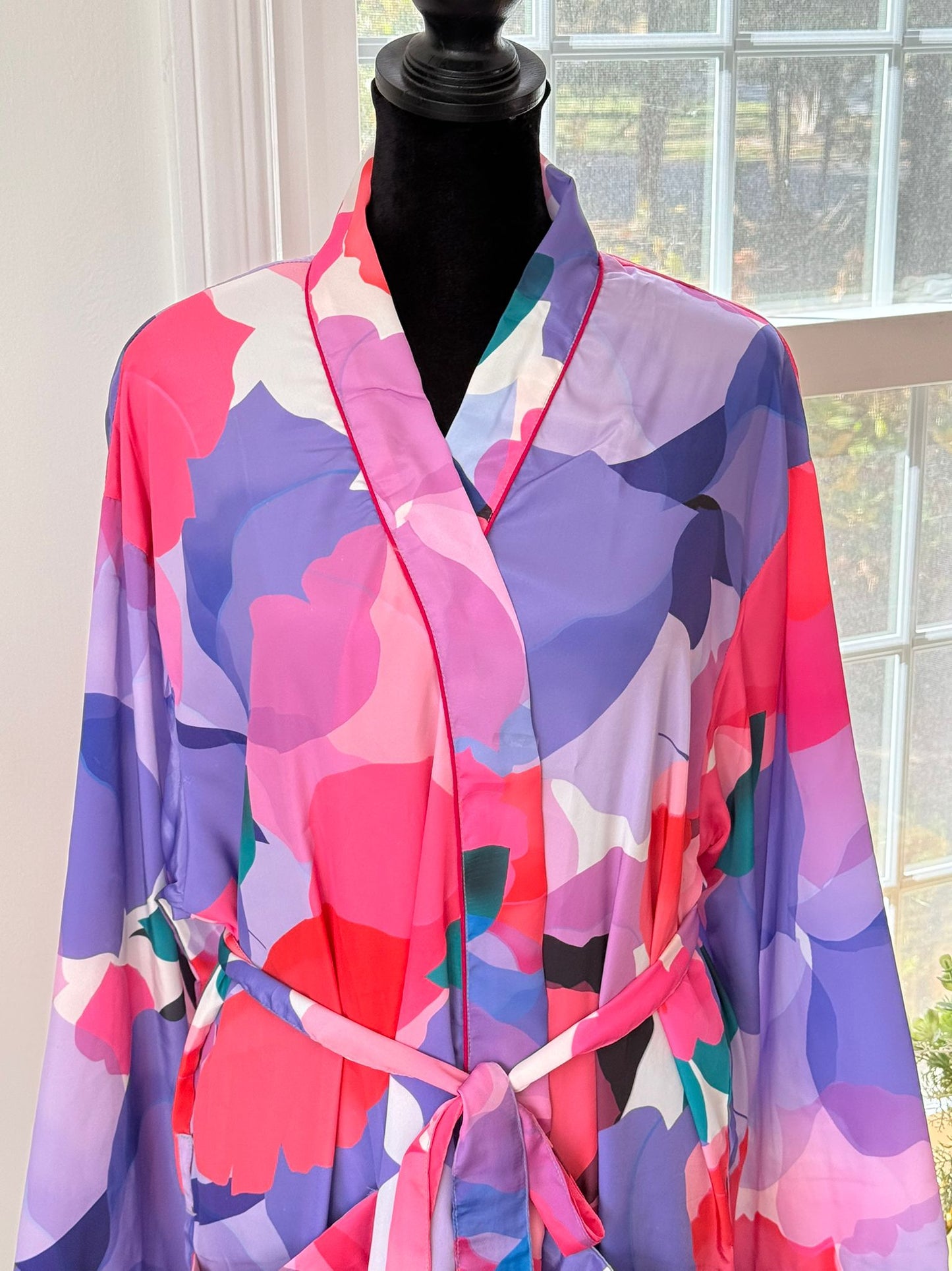 Multi Color Mini Satin Silk Bath Robe