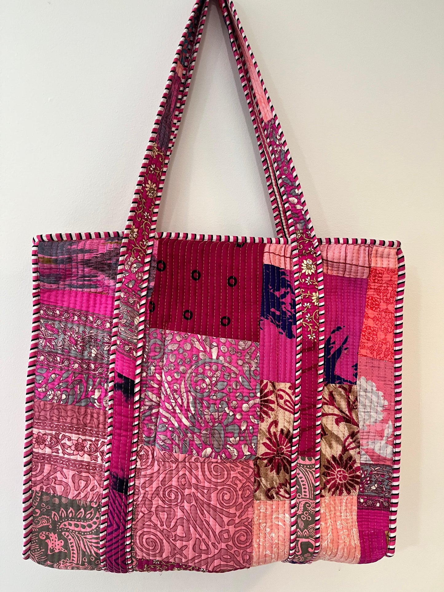 Pink Patchwork Tote Bag
