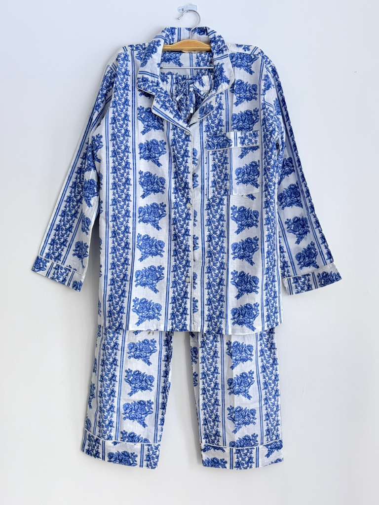 Blue Bloom Cotton PJ's