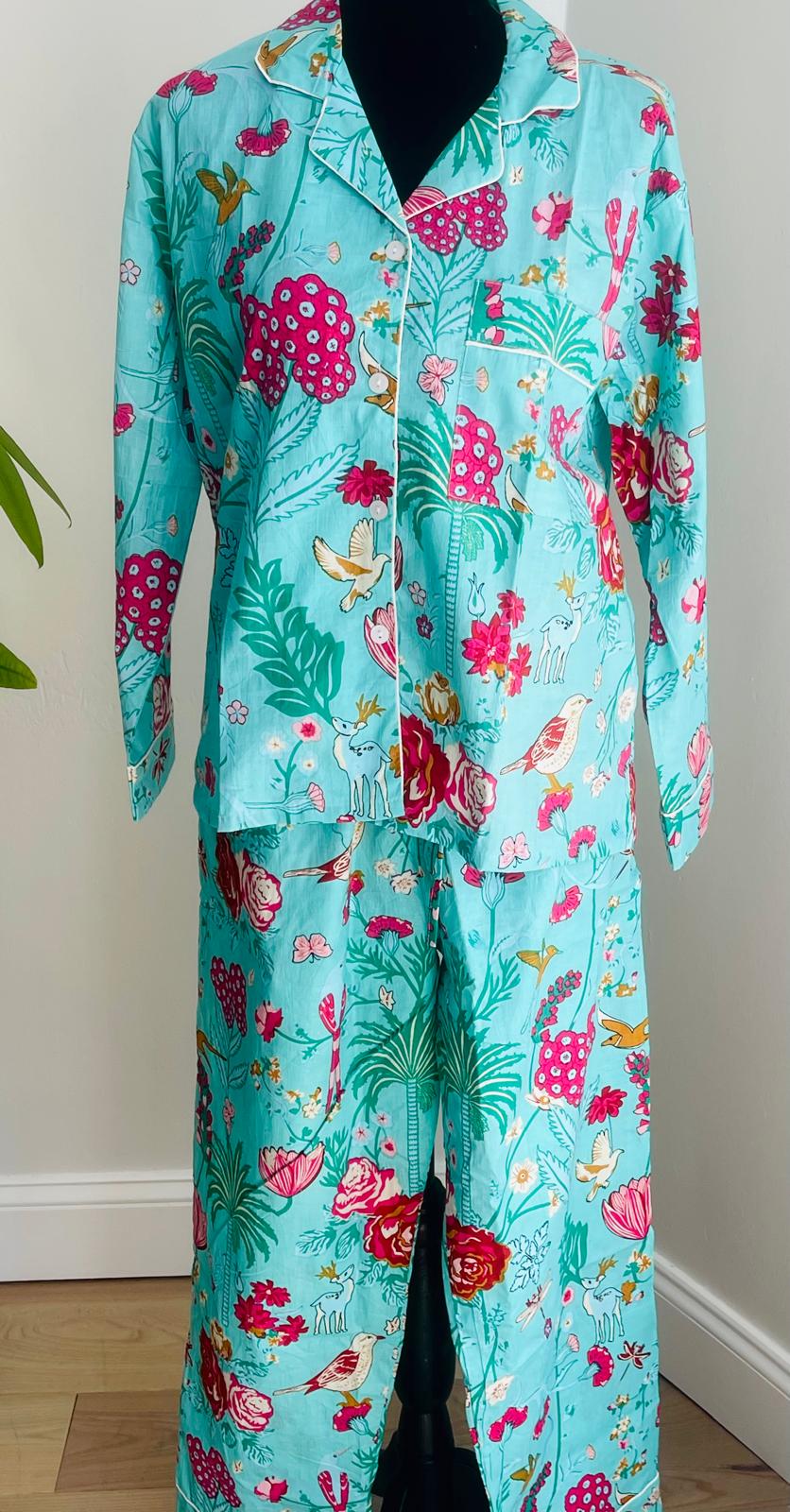Long PJ Set In Block Print