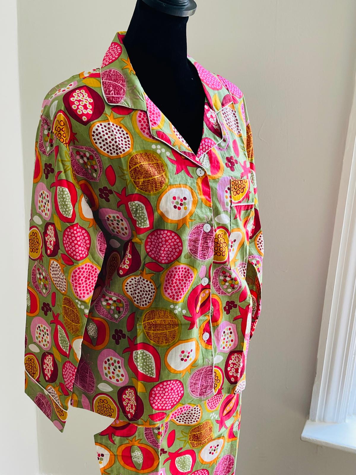 Hand Block Print Long PJ Set